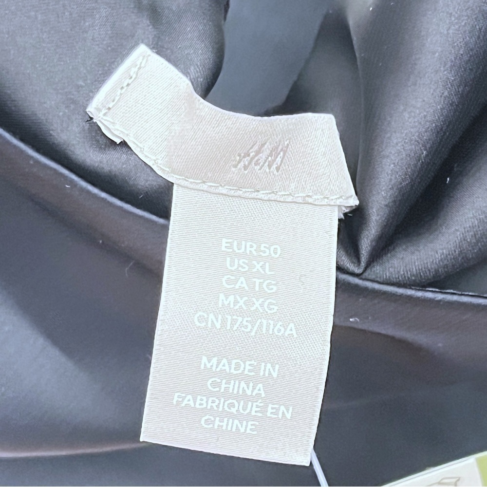 H&M Black Satin Asymmetrical One Shoulder Rhinestone Jeweled Strap Jumpsuit NWT - Picture 12 of 14